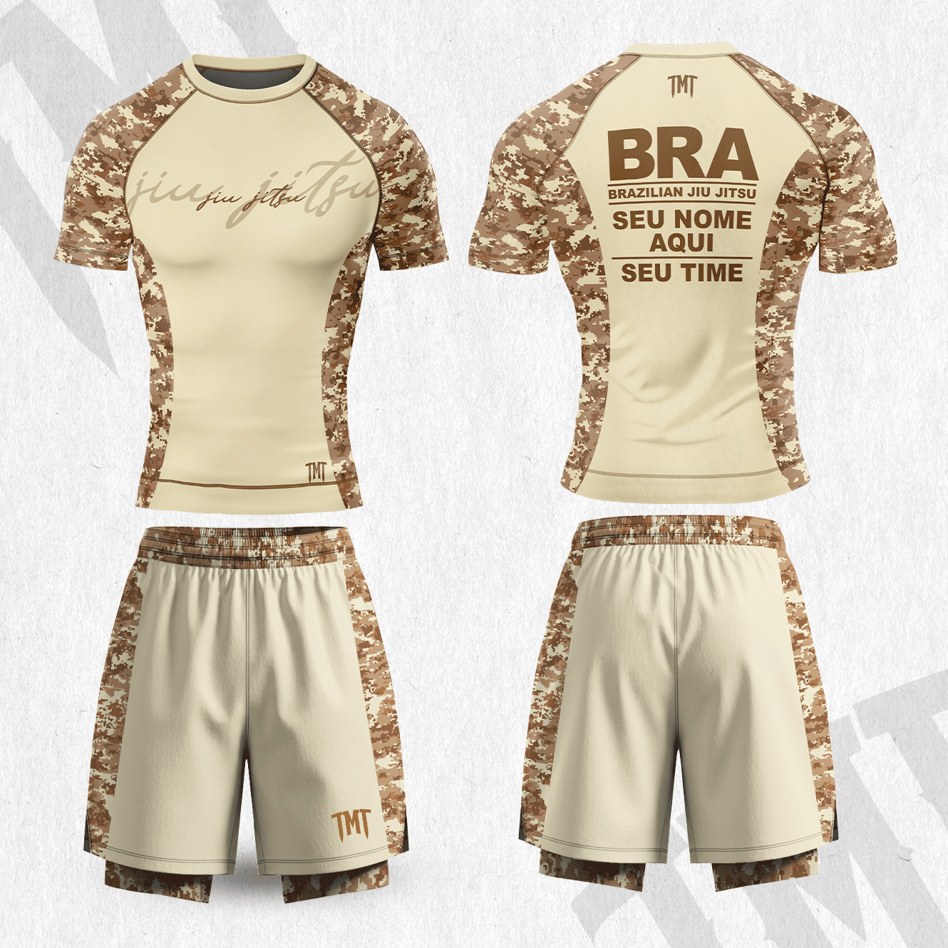 RASHGUARD + BERMUDA NOGI CAMUFLAGE BROWN