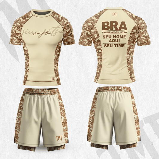 RASHGUARD + BERMUDA NOGI CAMUFLAGE BROWN
