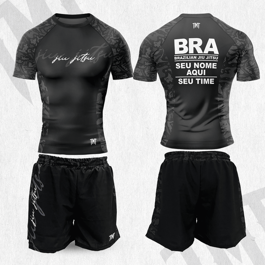 RASHGUARD + BERMUDA NOGI CAMUFLAGE BLACK
